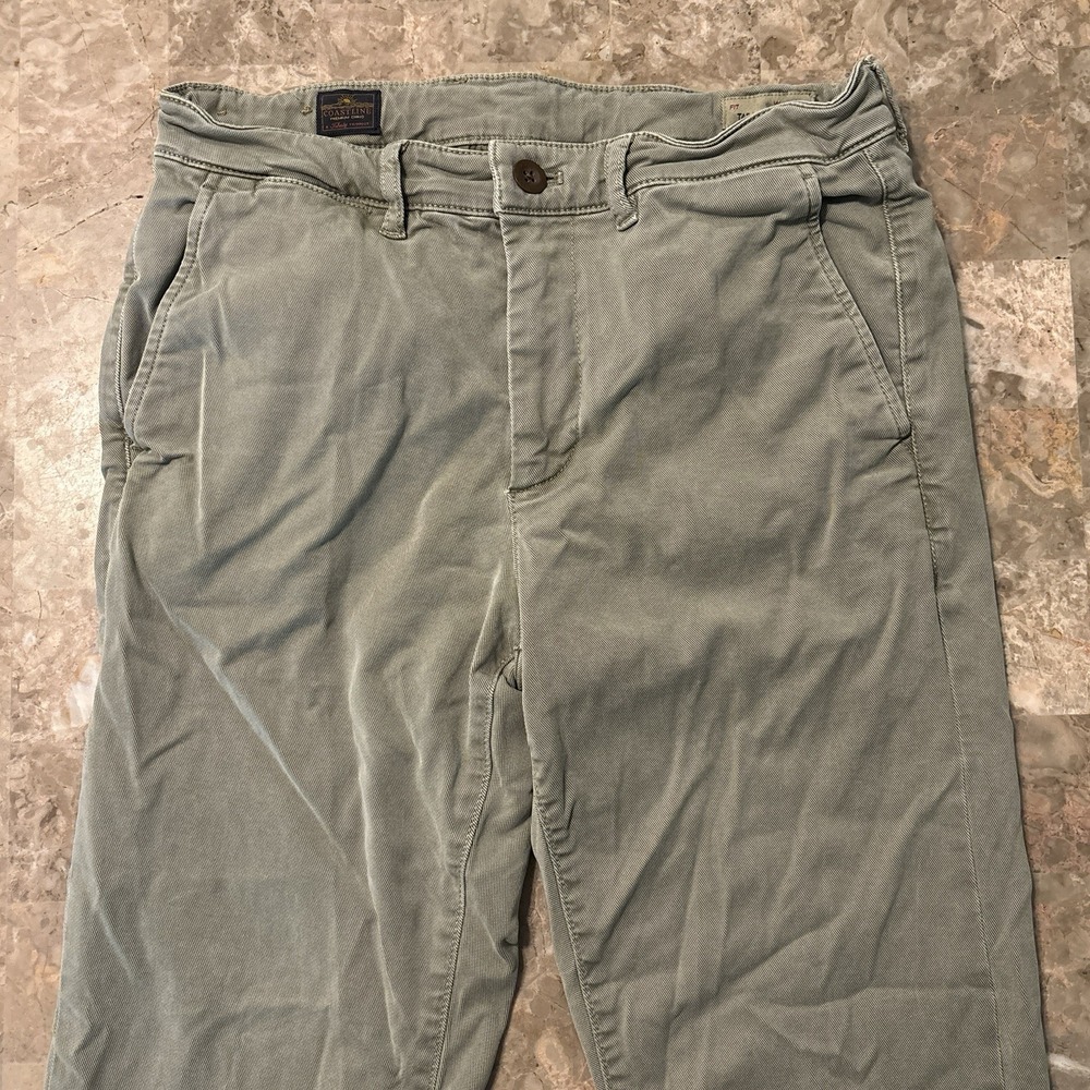 Faherty Pants Mens 29x32 (fits 29x30) Green Coastline Chino Stretch Office